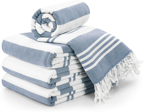 Utopia Towels front pack denim blue shows set presentation and value