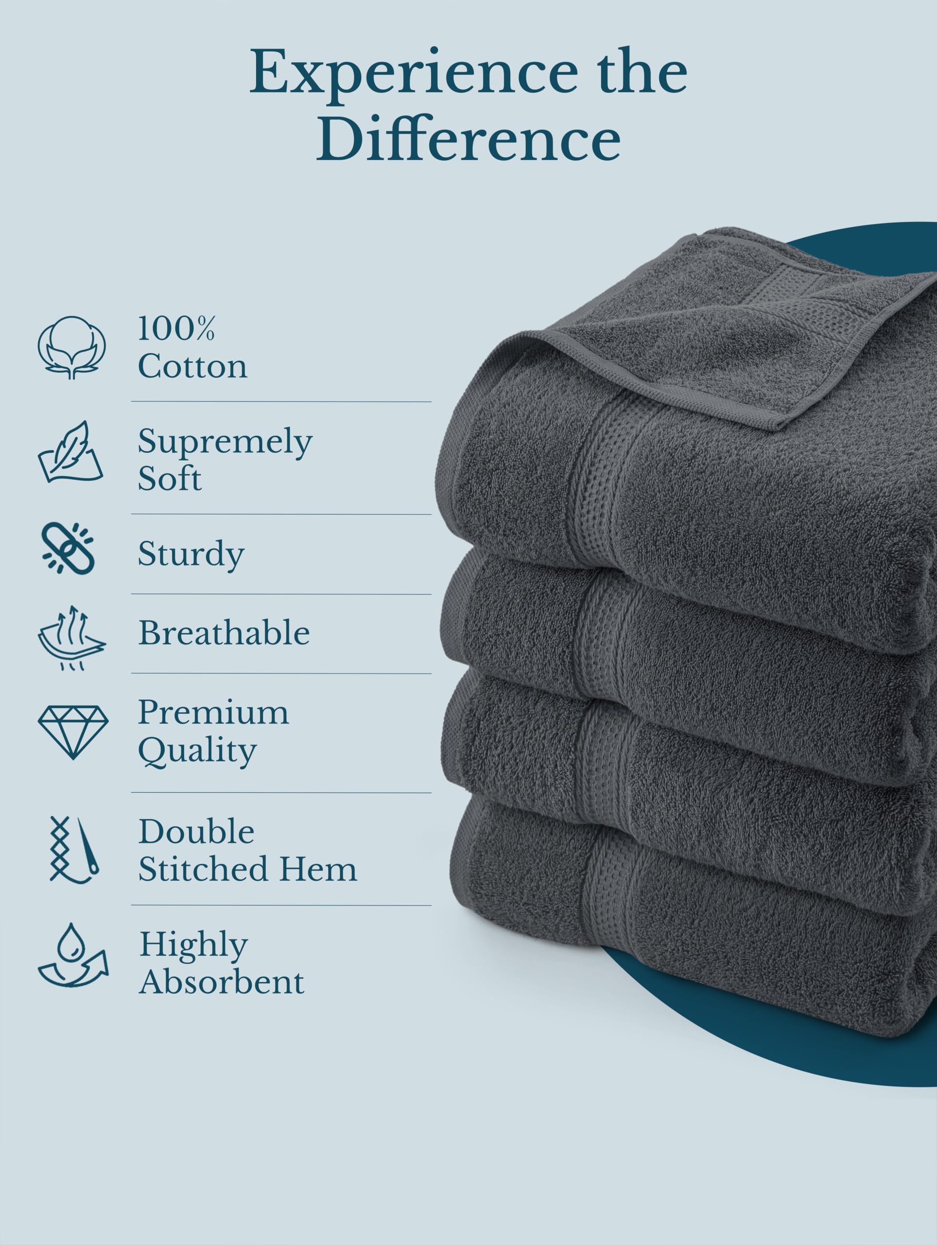 Utopia Towels used to dry hair demonstrating quick water pickup
