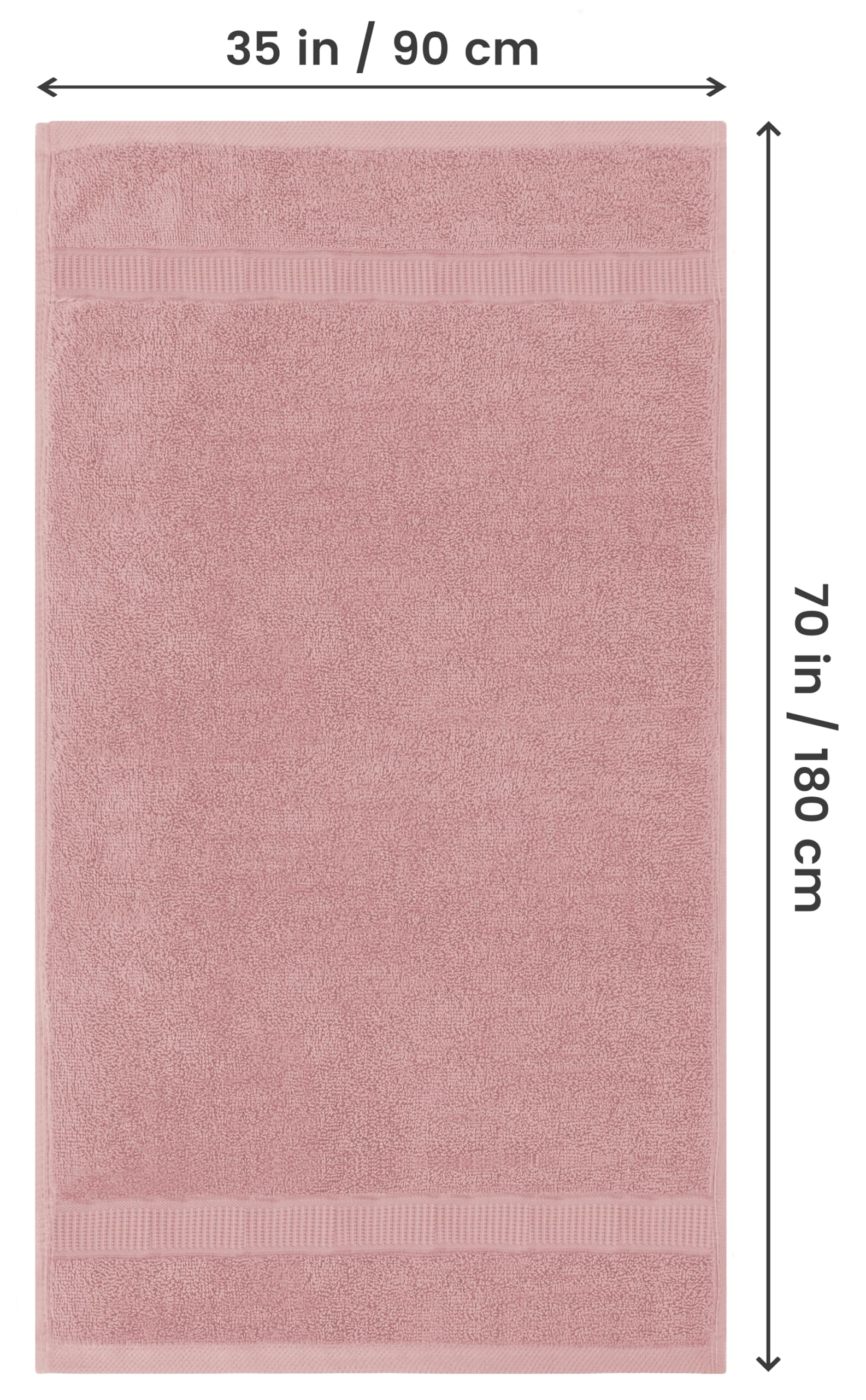 Utopia Towels dusty pink jumbo sheet fully spread to show large coverage and comfort