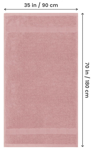 Utopia Towels dusty pink jumbo sheet fully spread to show large coverage and comfort