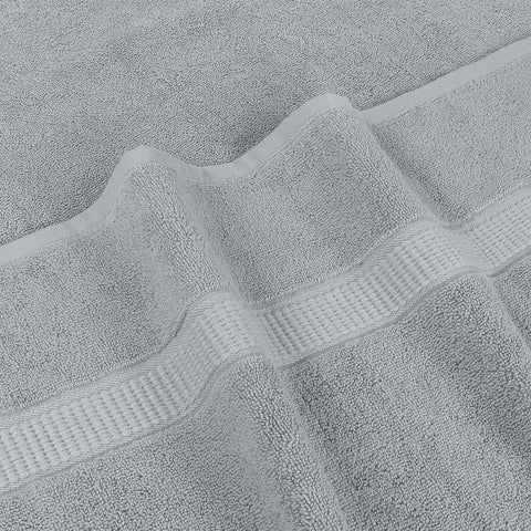 Utopia Towels fabric tag and edge showing care instructions and quality construction