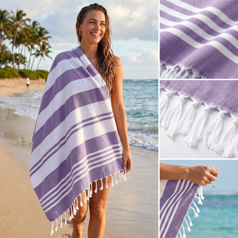 Utopia Towels neatly folded inside a tote demonstrating travel-friendly packing benefit