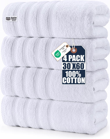 Utopia Towels front folded view showing neat stack and clean white look, inviting comfort