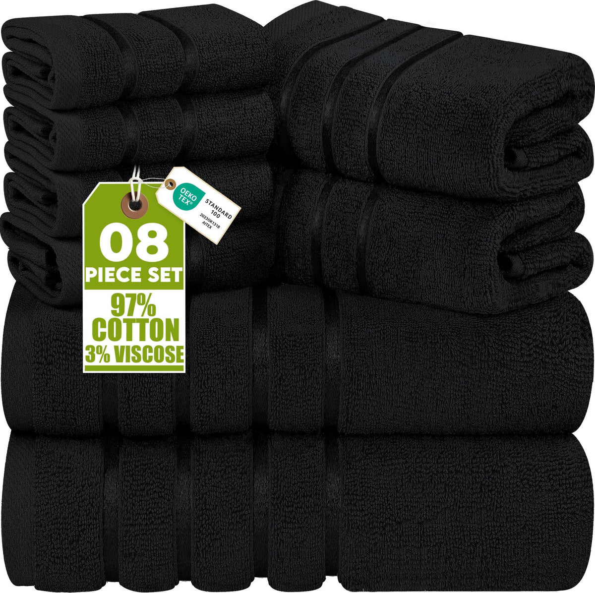 Utopia Towels front packaging showing set in black and elegant presentation
