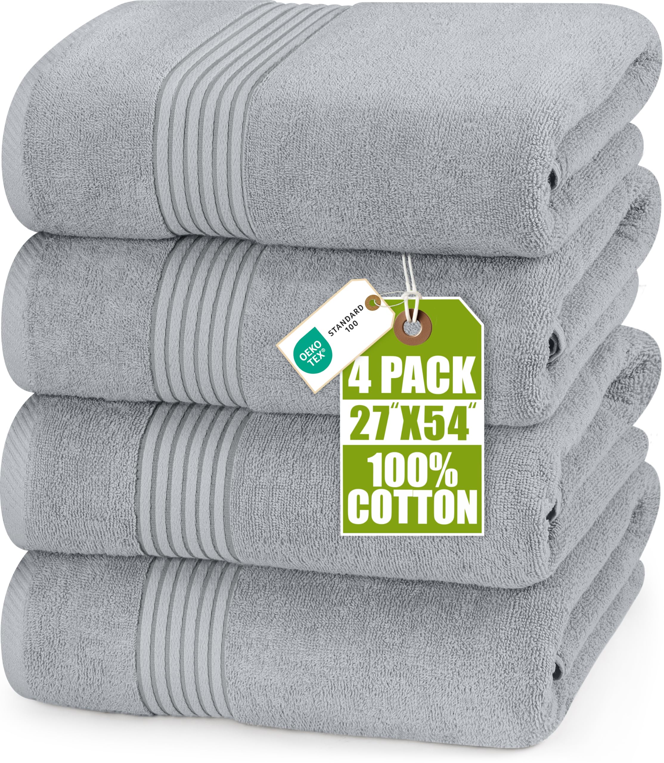 Utopia Towels front pack view showing cool grey towels and value
