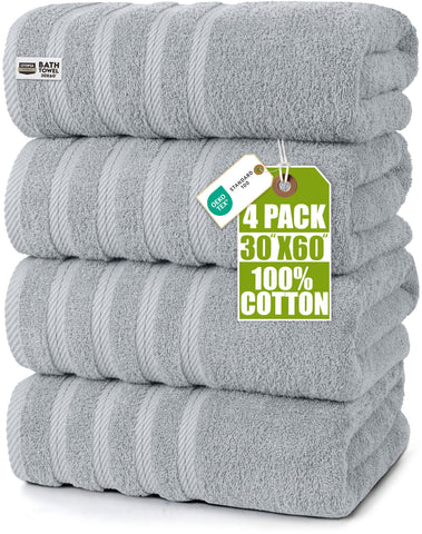 Utopia Towels front pack view showing cool grey towels and value pack benefit