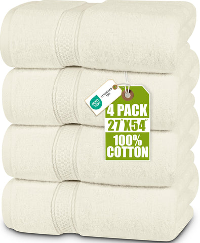 Utopia Towels front packaging showing ivory four-pack and value