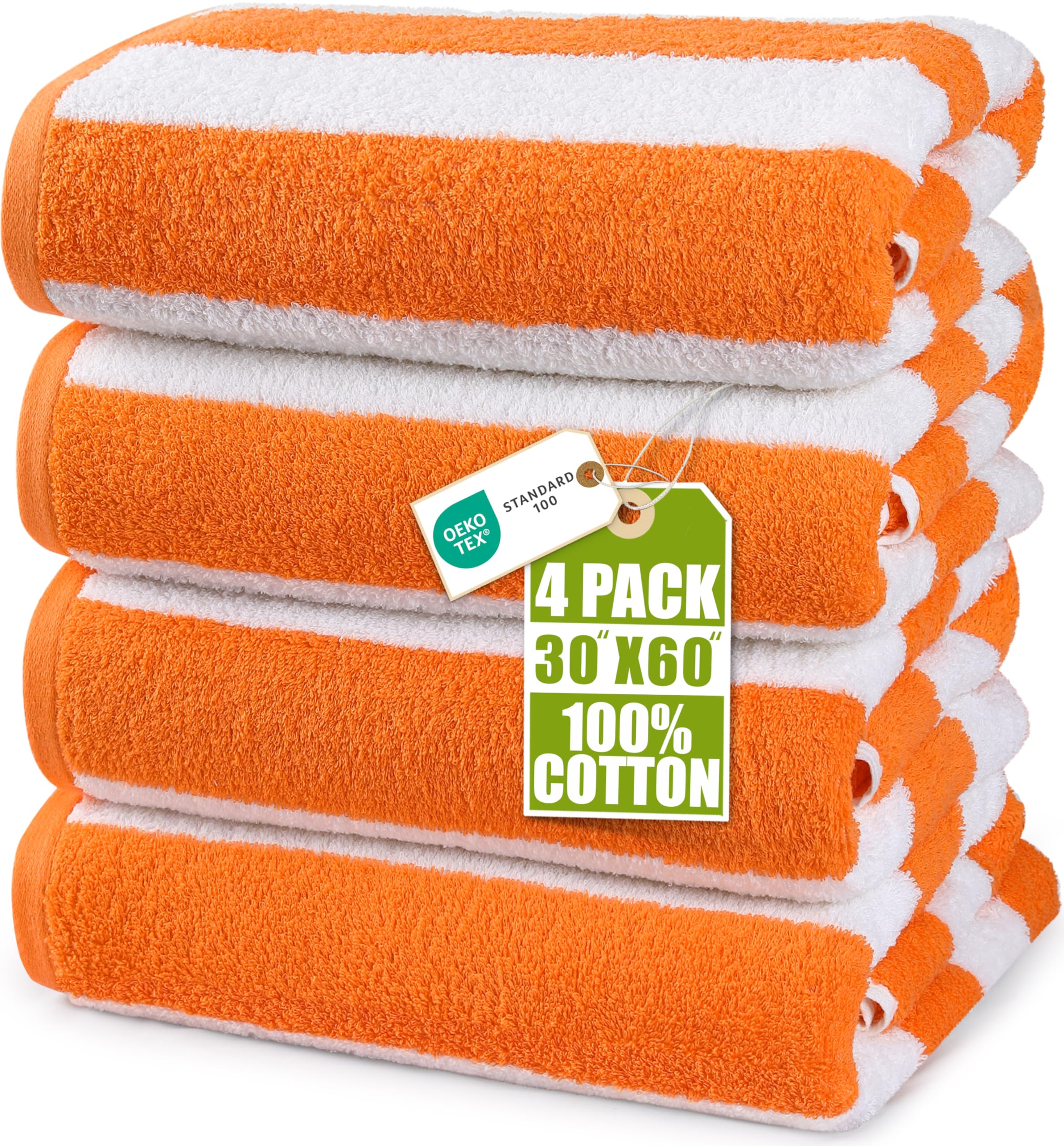 Utopia Towels front packaging showing orange stripes and four-pack convenience