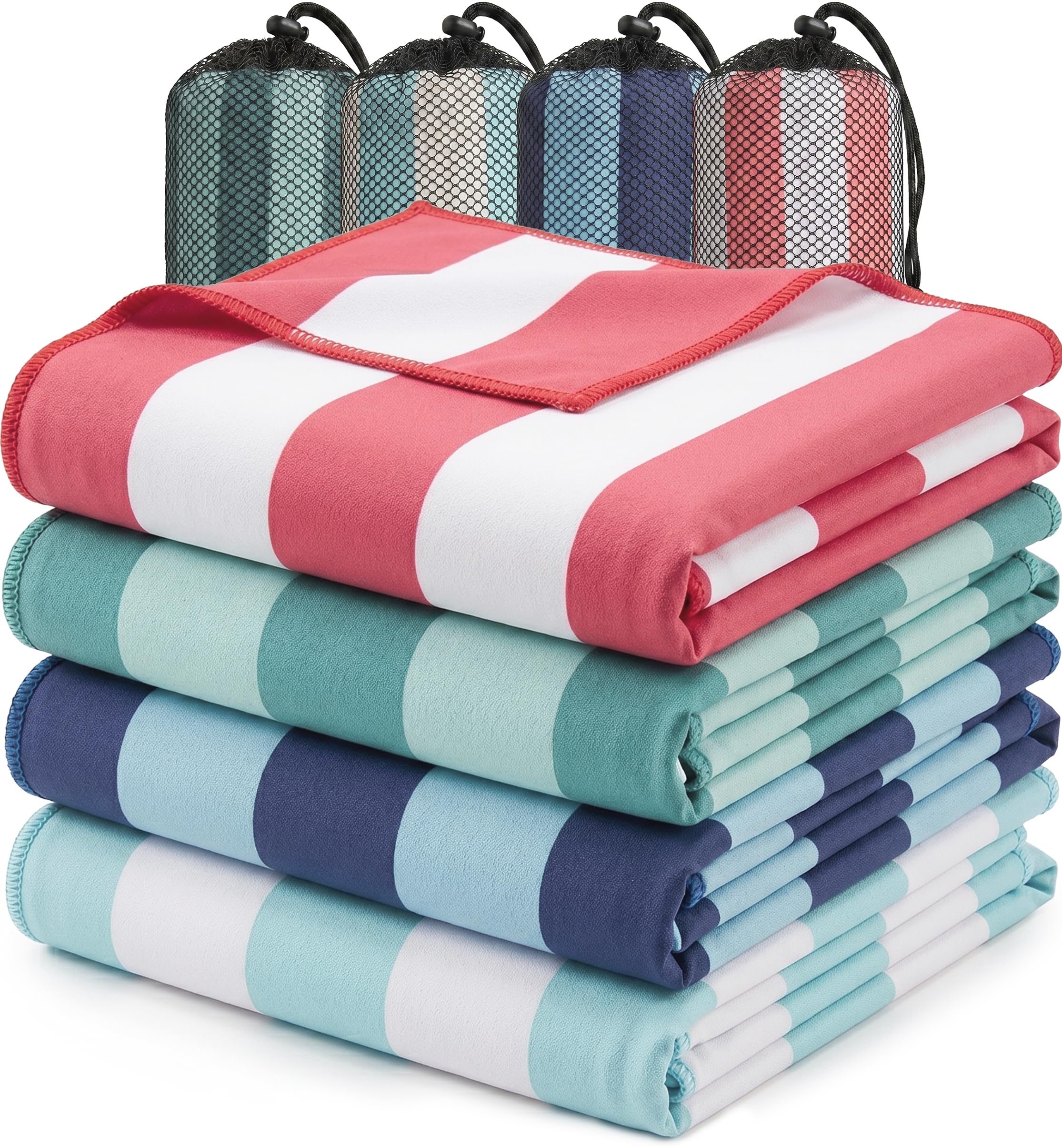 Utopia Towels front packaging showing four compact microfiber towels and convenience
