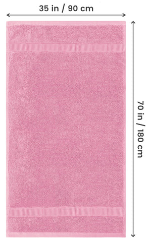 Utopia Towels fully spread 35x70 pink sheet showing generous coverage benefit