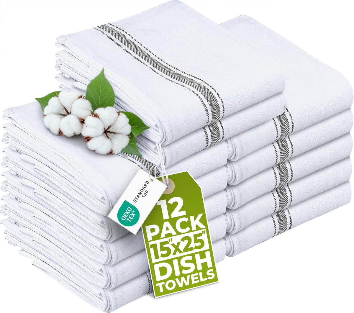 Utopia Towels front pack view showing neat grey stack and value pack benefit