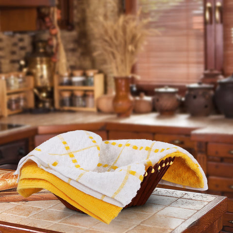 Utopia Towels hanging on oven handle, ready access convenience