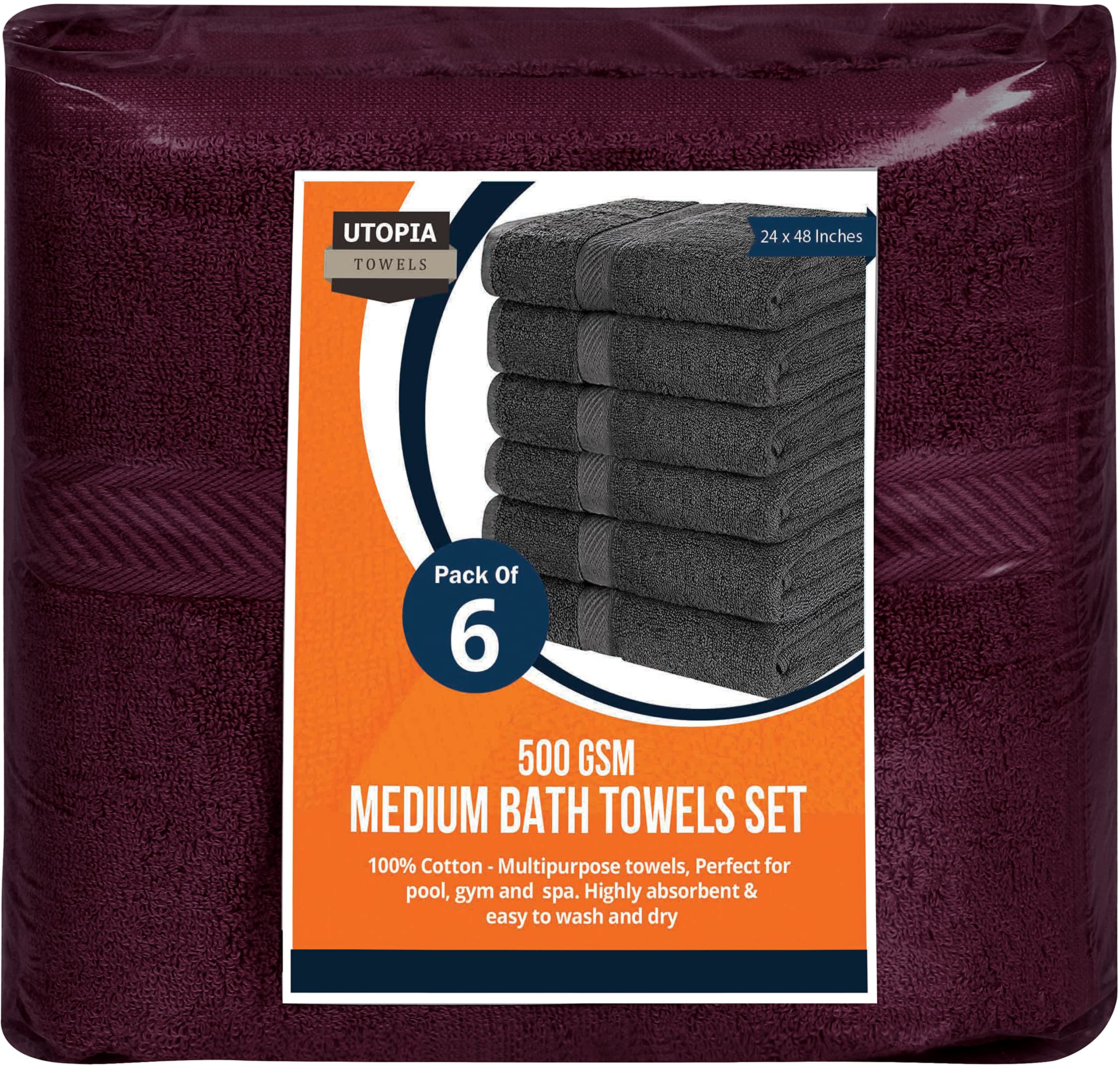 Utopia Towels double-stitched hem detail showing reinforced durability