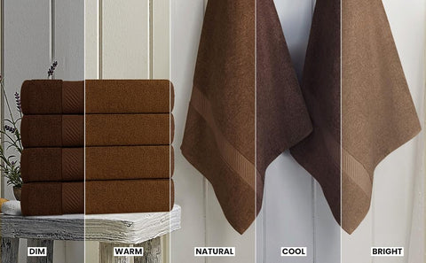 Utopia Towels hanging in bathroom showing fast-drying and ready use