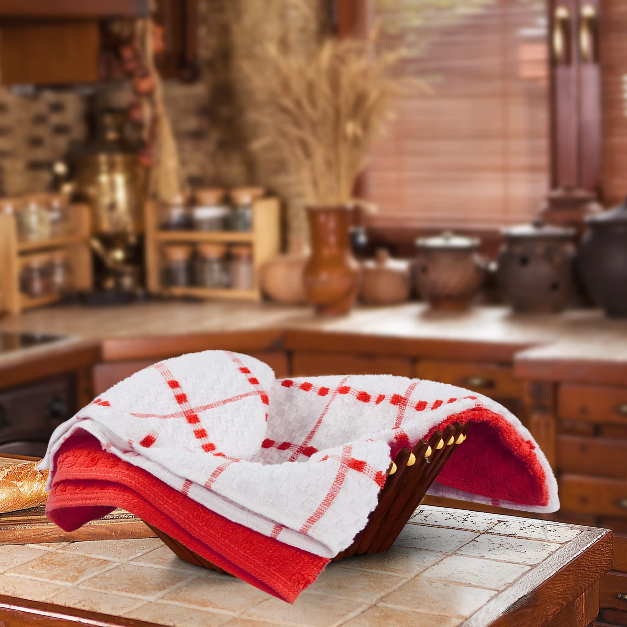 Utopia Towels being used to dry dishes for absorbency and lint control
