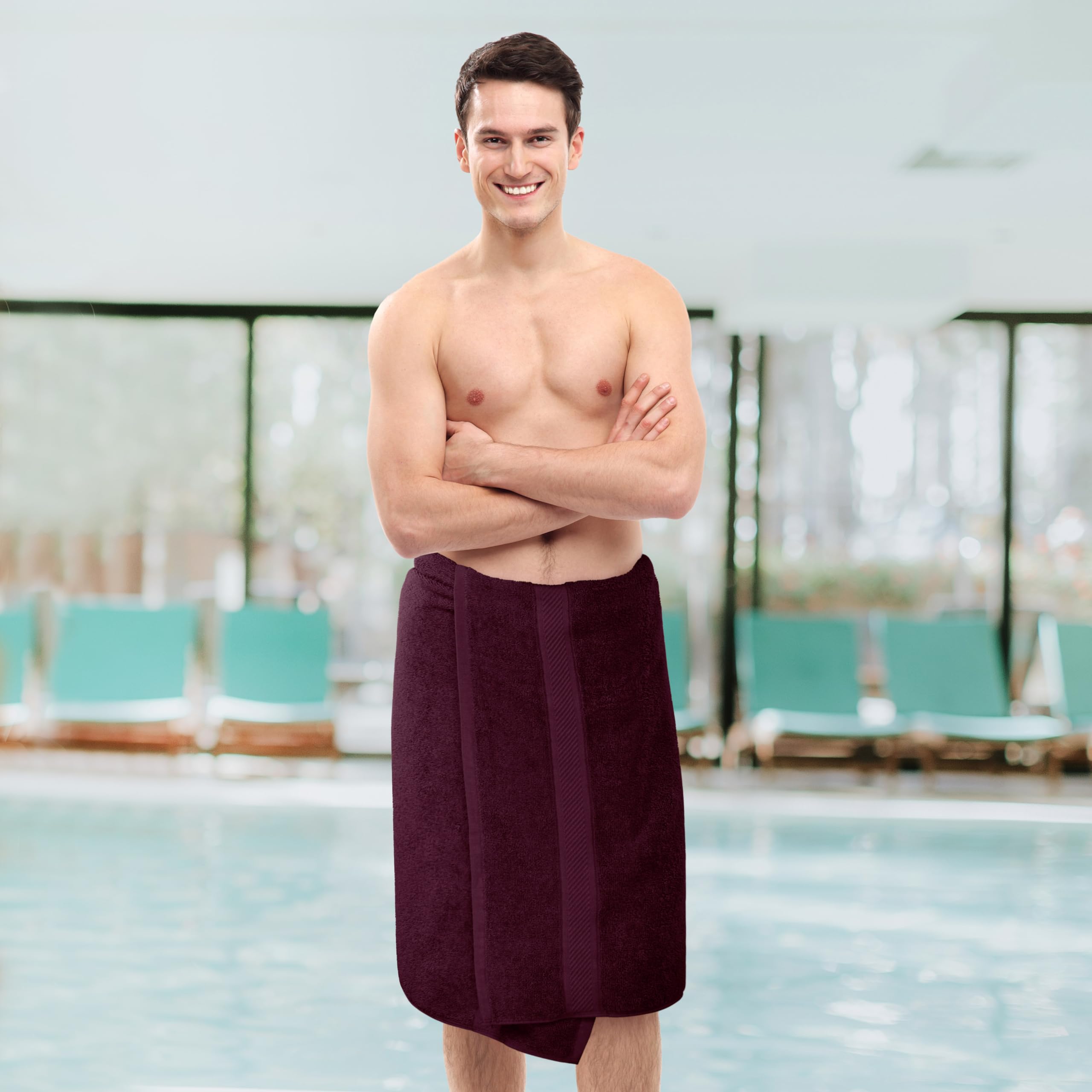 Utopia Towels being used to dry hair showing soft cotton comfort