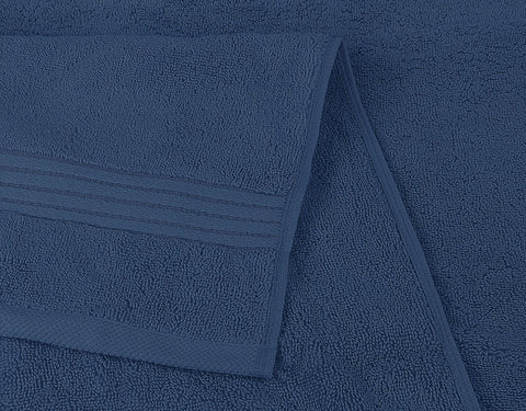 Utopia Towels label and weave close-up showing ring-spun cotton quality