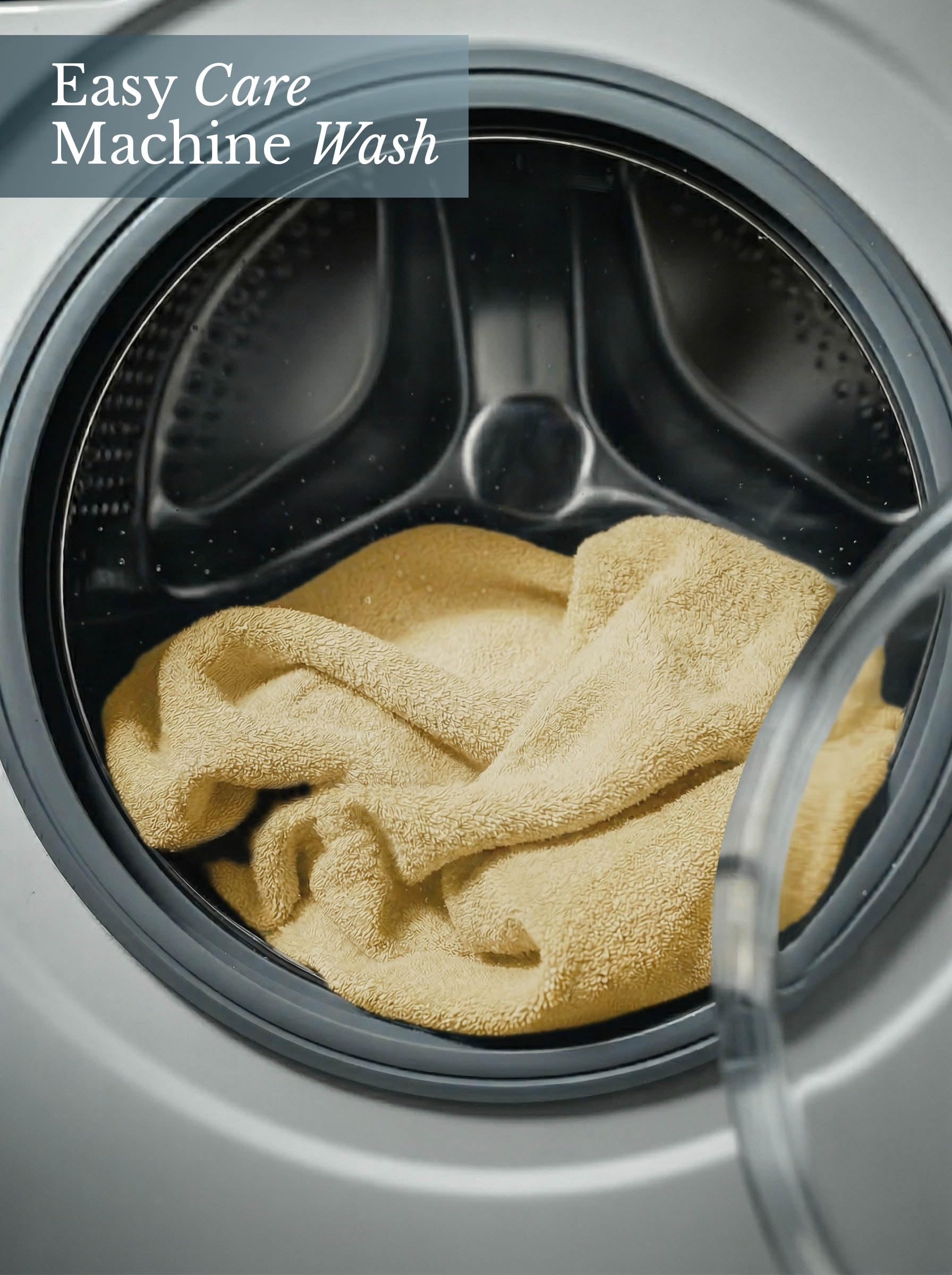 Utopia Towels care label showing 100% ring-spun cotton material details