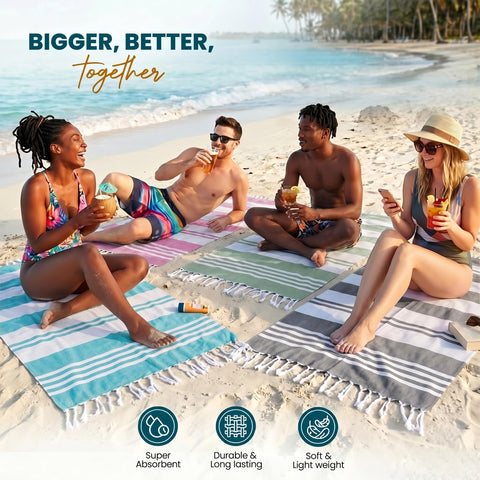 Utopia Towels laid flat demonstrating 40 by 72 inch size for full coverage