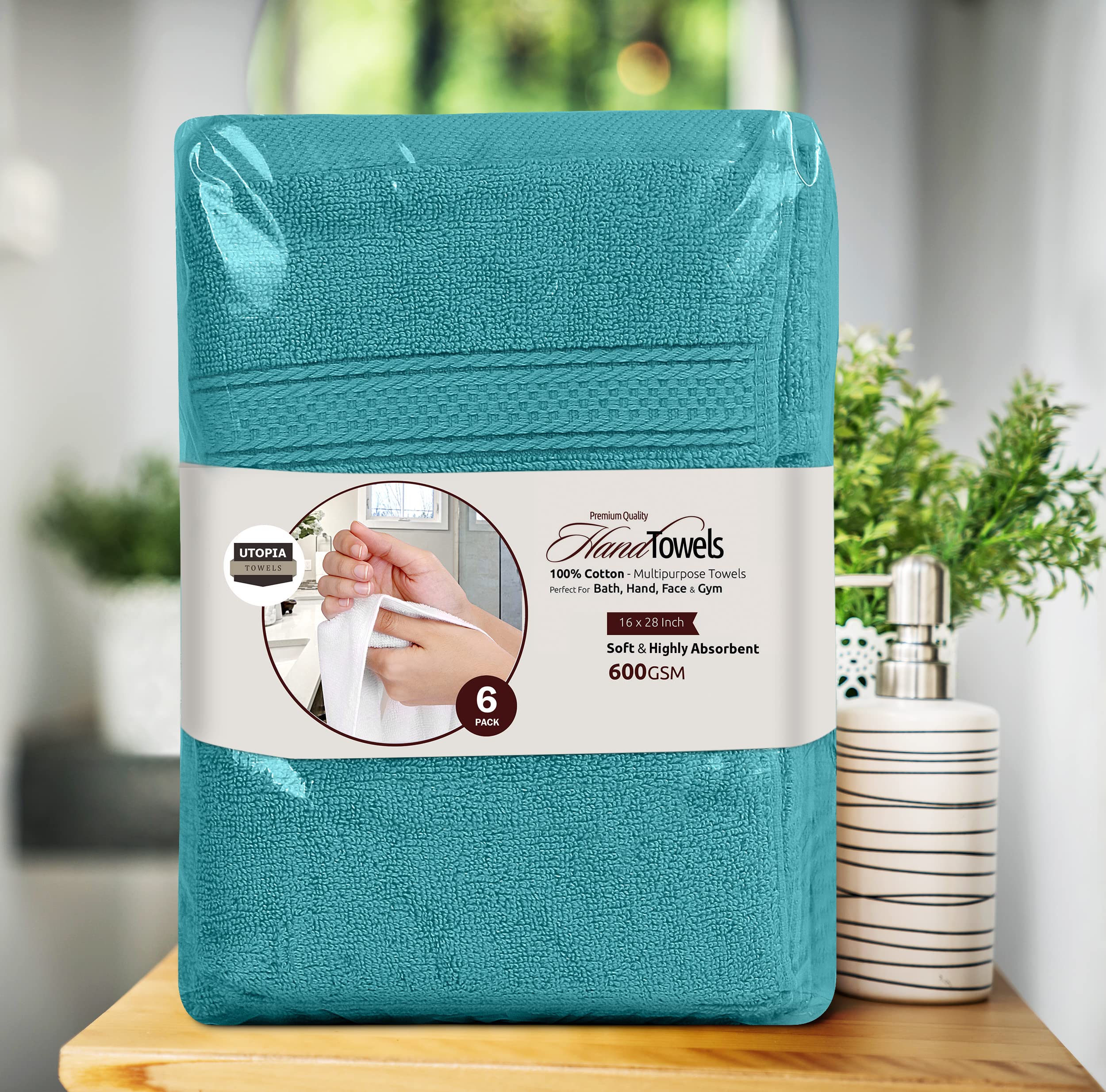 Utopia Towels styled in a bathroom to refresh decor and functionality