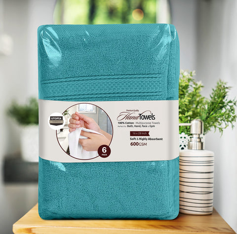 Utopia Towels styled in a bathroom to refresh decor and functionality