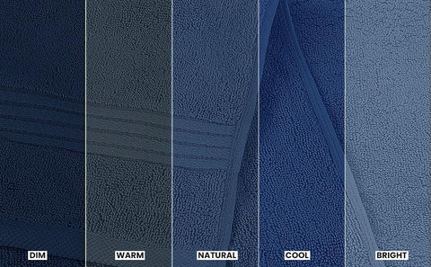 Utopia Towels styled in bathroom to show color coordination and mood