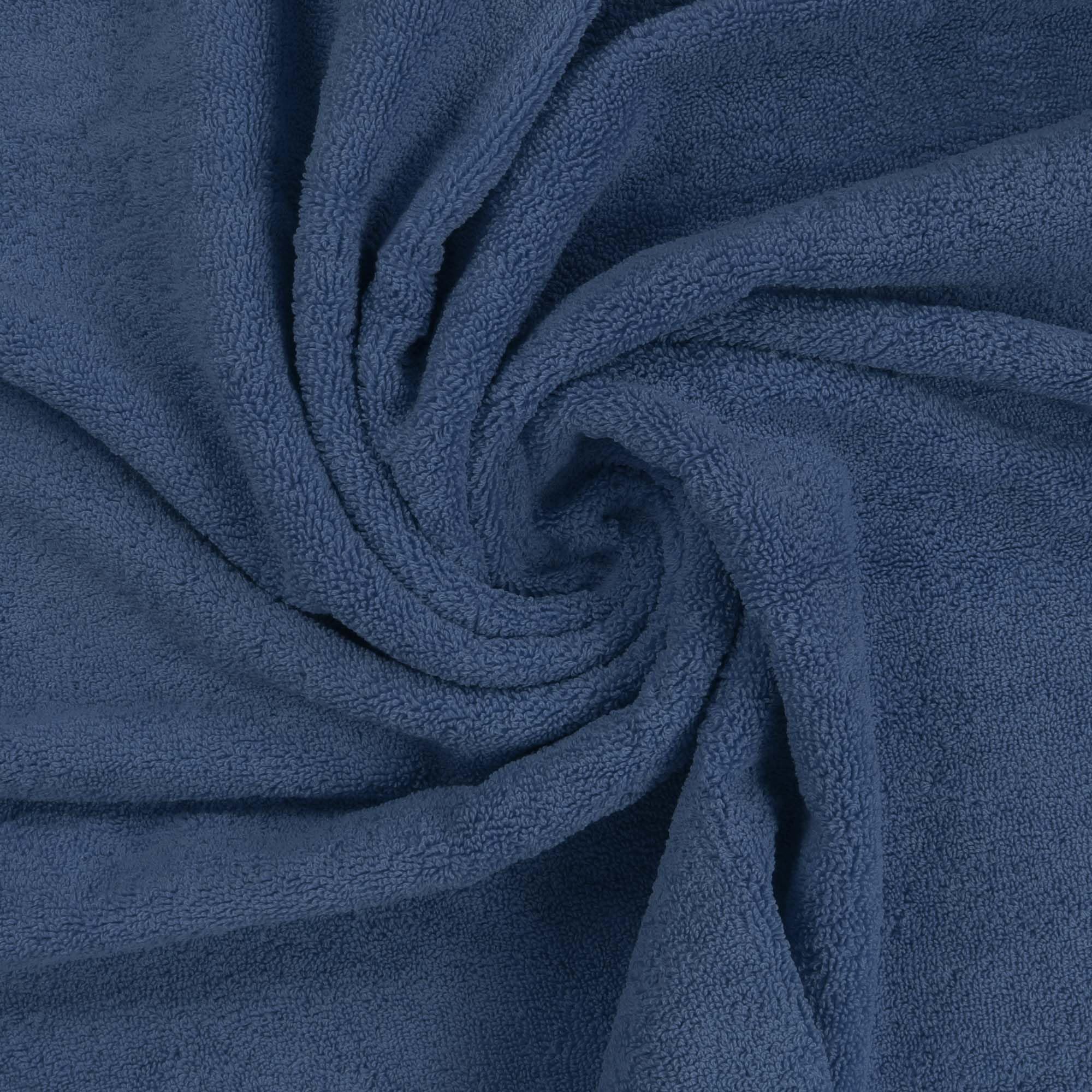 Utopia Towels styled in bathroom demonstrating elegant navy decor upgrade