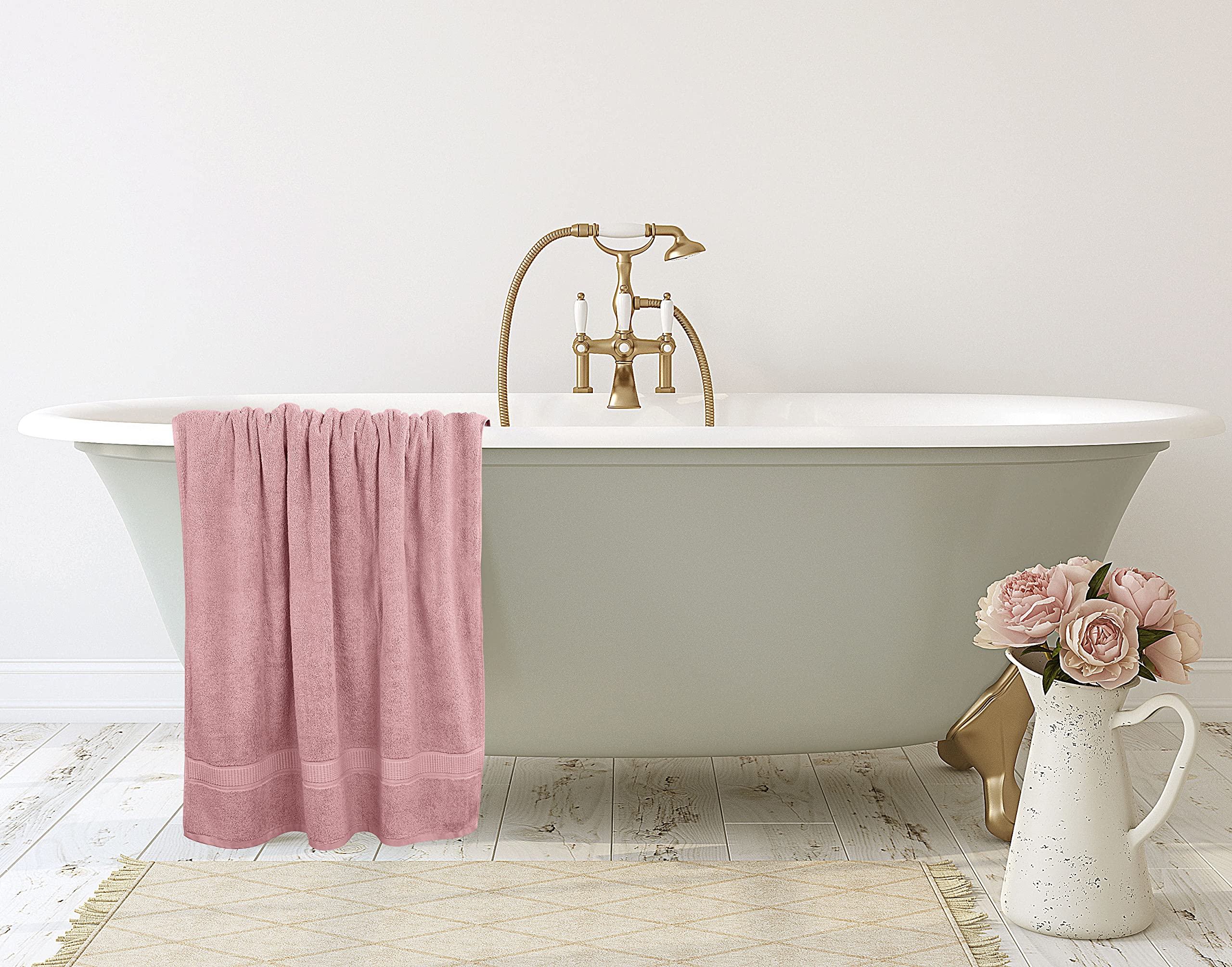 Utopia Towels folded in travel bag illustrating portability and spa-like convenience