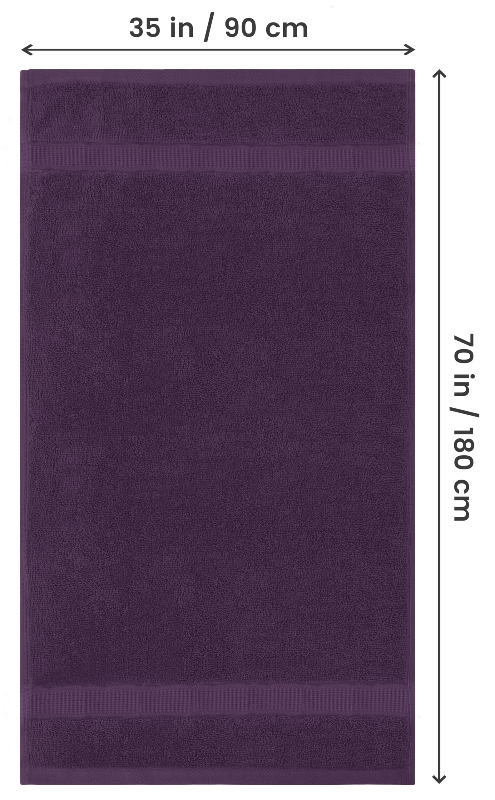 Utopia Towels full-size spread displays 35x70 inch coverage benefit: generous body wrap