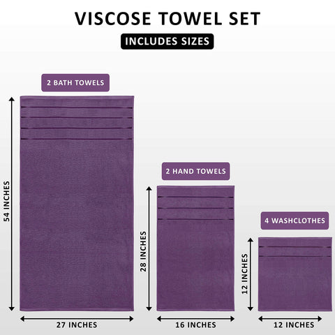 Utopia Towels folded stack displaying plush edges and coordinated plum color for a polished look