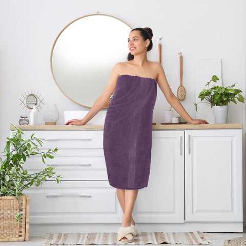 Utopia Towels plum displayed on bathroom shelf for stylish organization