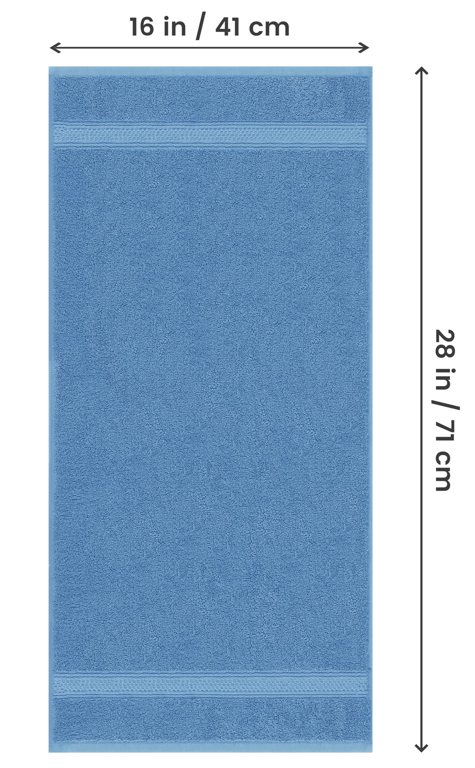 Utopia Towels single flat 16x28 display showing size and usable surface area benefit convenience
