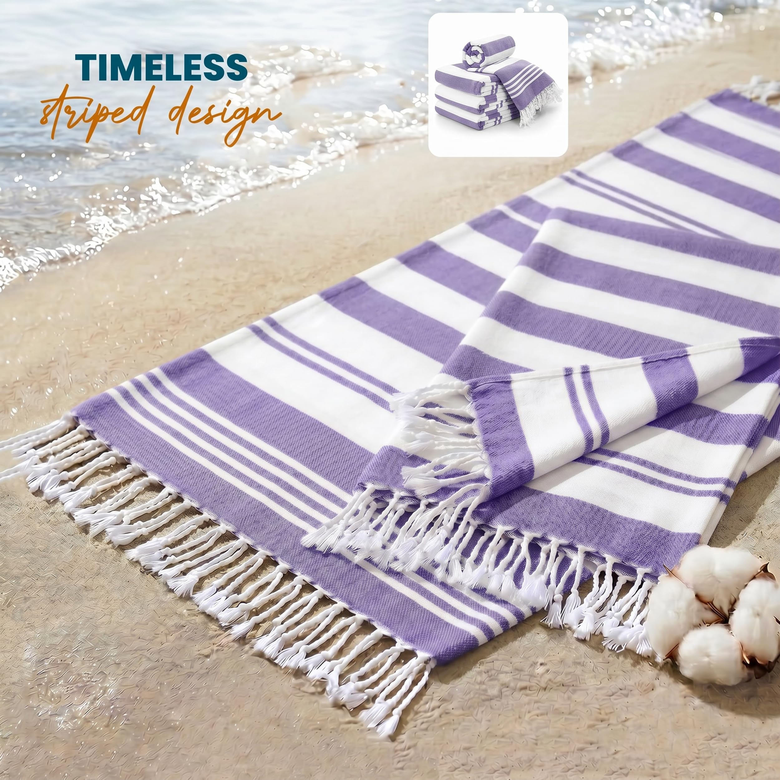 Utopia Towels draped over a chair to show 40x72 inch scale and full-body coverage benefit