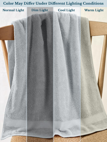 Utopia Towels worn by person for scale showing generous 27x54 inch coverage