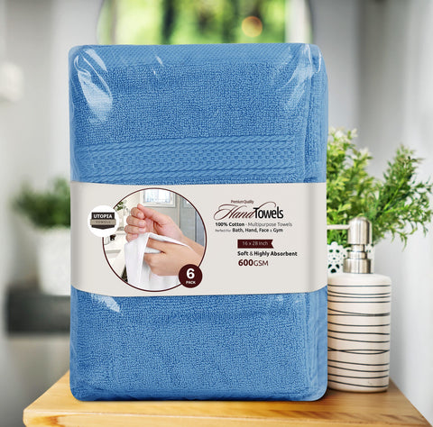 Utopia Towels size comparison with ruler showing exact 16x28 dimensions benefit accurate fit