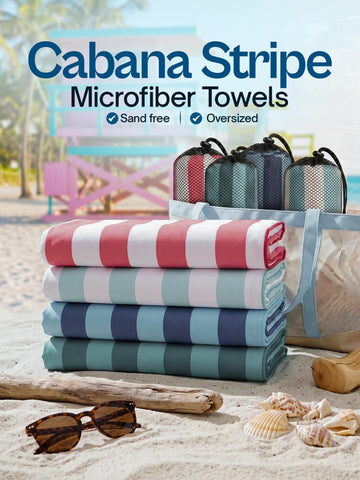 Utopia Towels size scale next to sandal illustrating 32x71-inch coverage