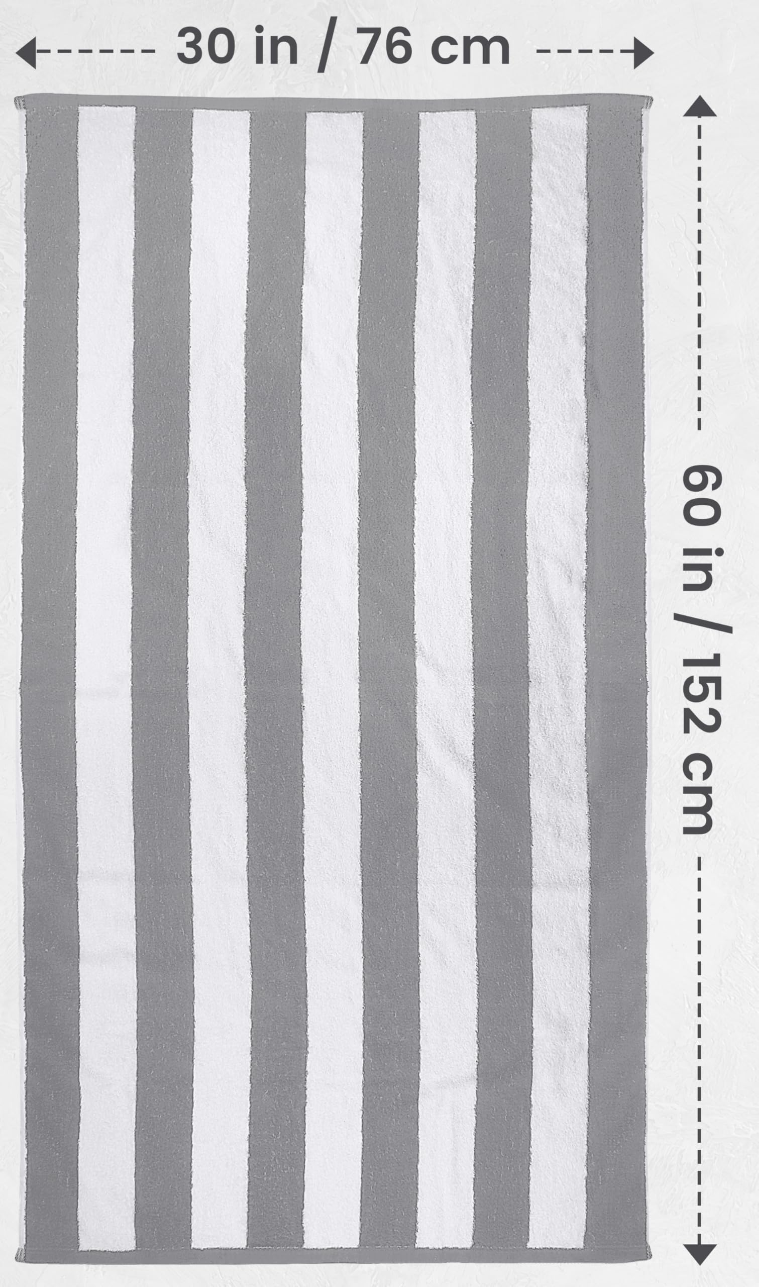 Utopia Towels close-up of grey stripe detail highlighting soft texture and classic look