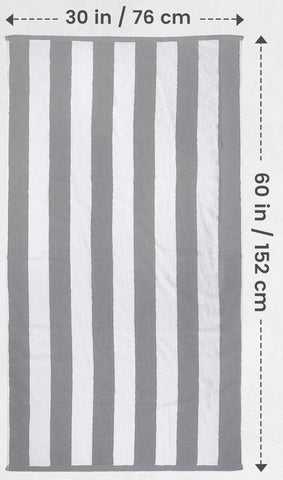 Utopia Towels close-up of grey stripe detail highlighting soft texture and classic look
