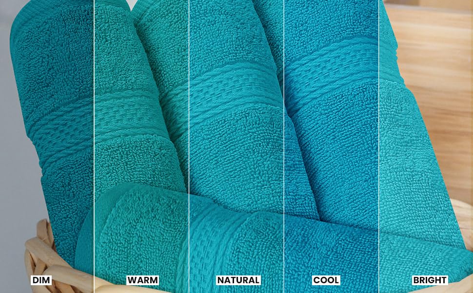Utopia Towels label and double-stitched hem demonstrating durable finish