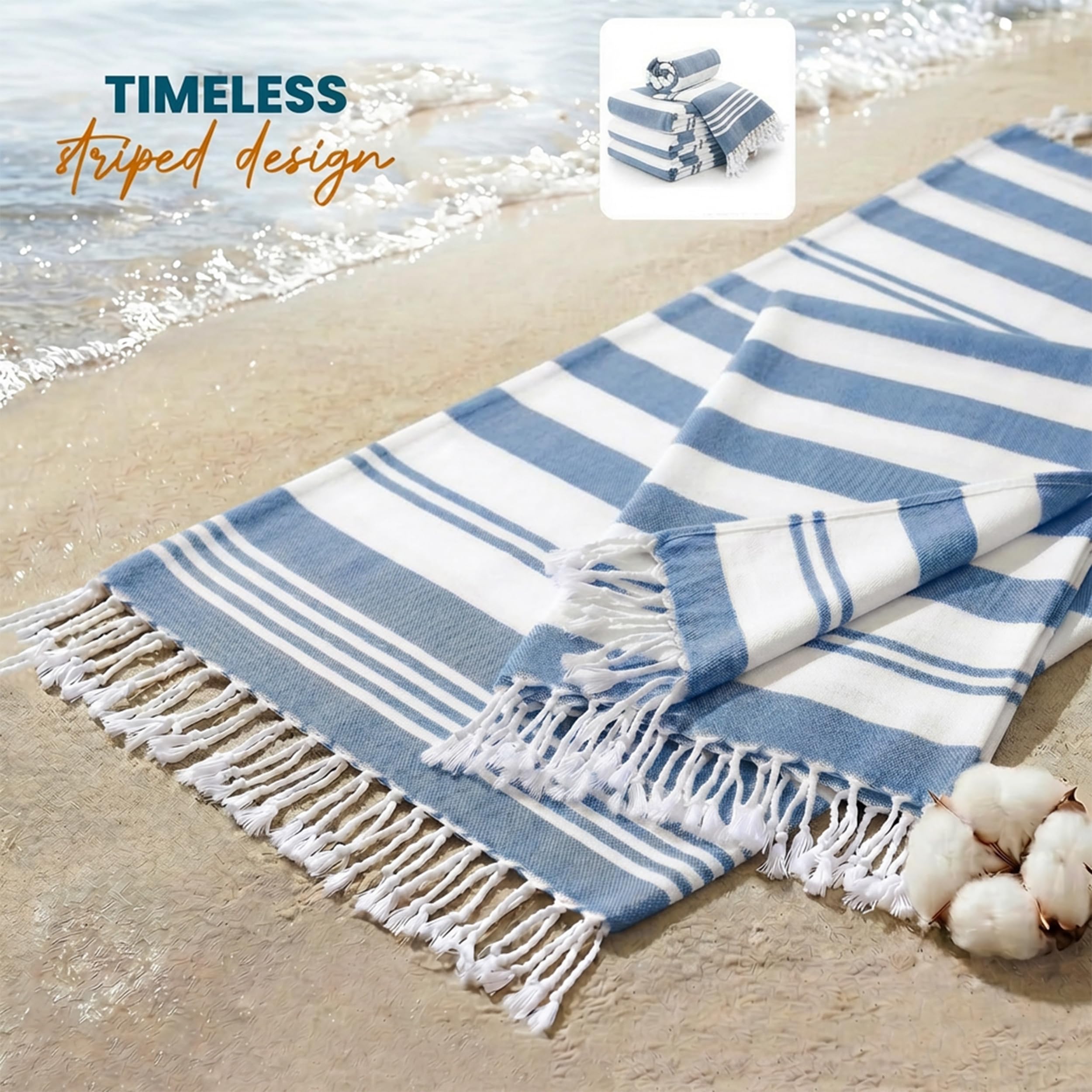 Utopia Towels shaking sand off shows quick sand-release benefit