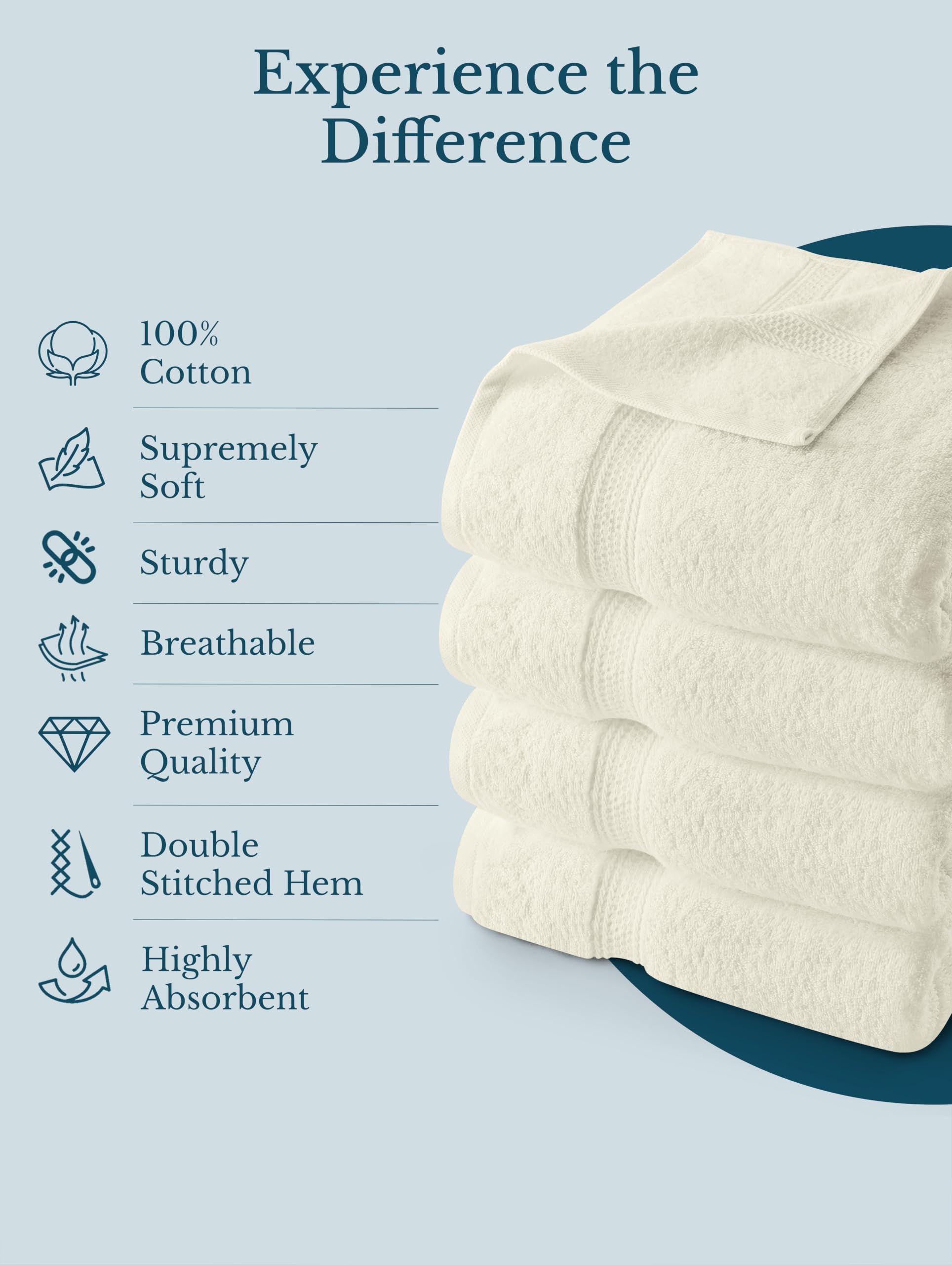 Utopia Towels hanging on rail showing quick-dry convenience