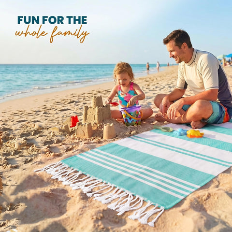 Utopia Towels used as yoga mat and picnic blanket showing versatile multiuse benefit