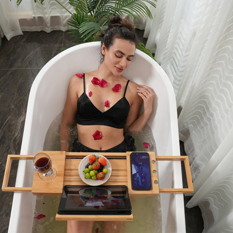 Utoplike bamboo non-slip bumpers underneath preventing tray movement for safety