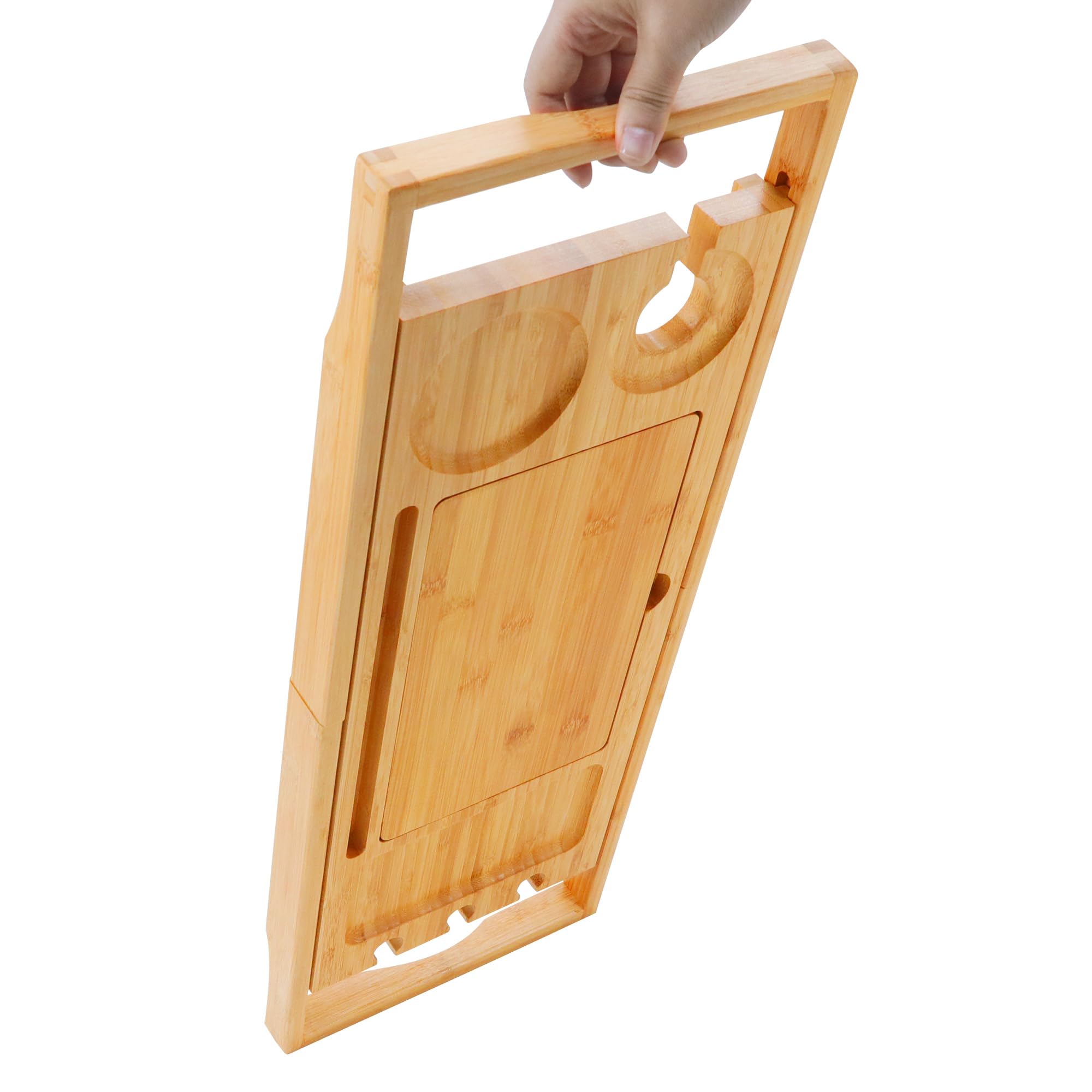 Utoplike bath tray styled with spa items illustrating elevated relaxation