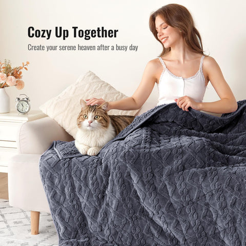 Uttermara blanket spread on bed demonstrating even weight coverage for restful sleep