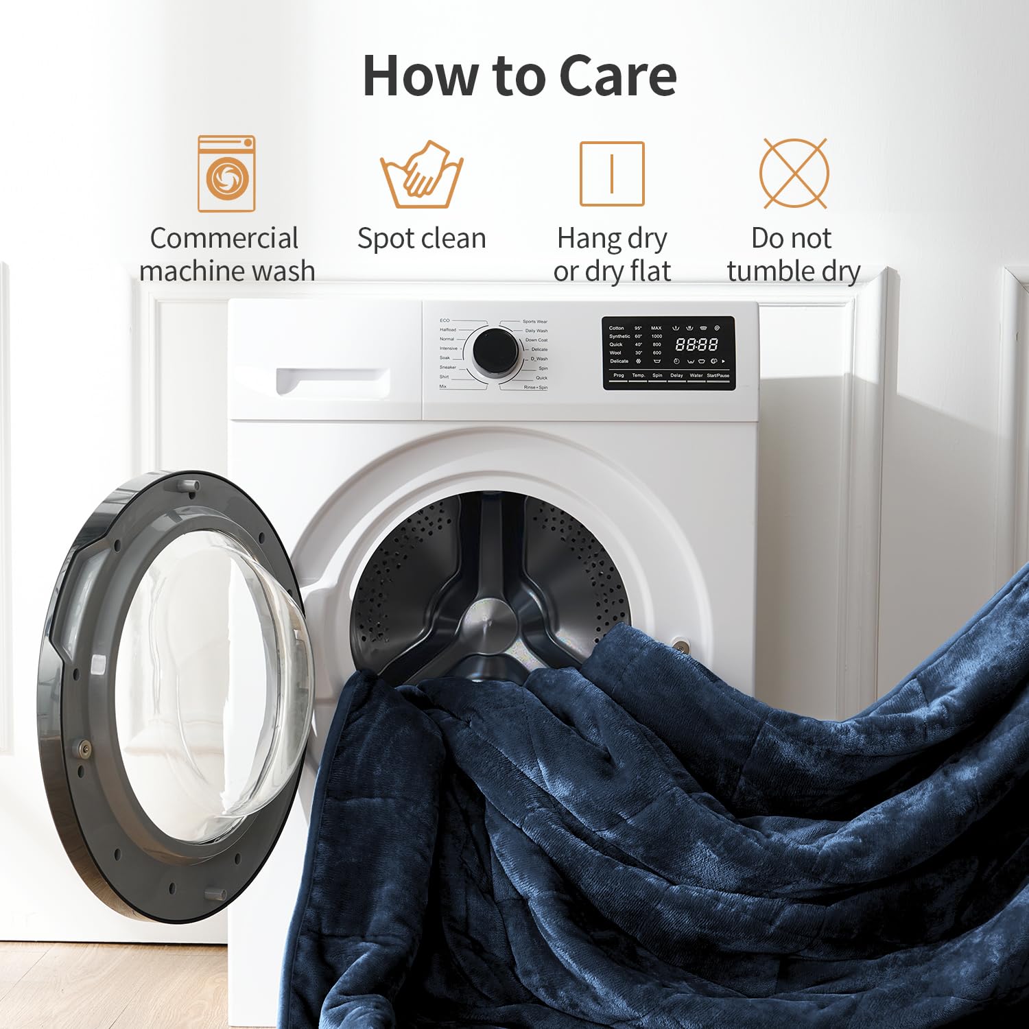 Uttermara folded blanket display showing compact storage and durable stitching