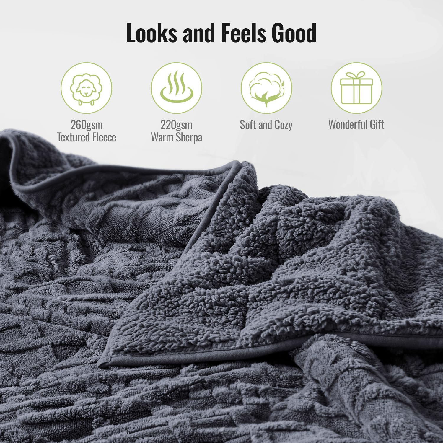 Uttermara close-up sherpa texture highlighting plush warmth and cozy feel