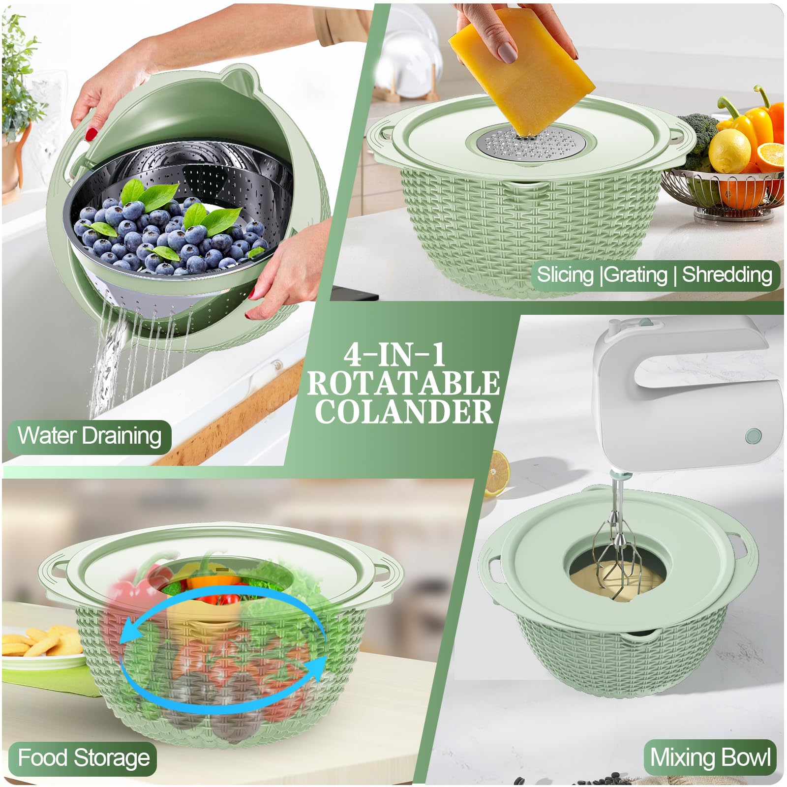 UTTKOJ three interchangeable grater blades array for shredding and slicing versatility