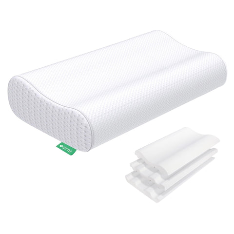 UTTU pillow front view showing ergonomic contour and supportive shape for better neck alignment