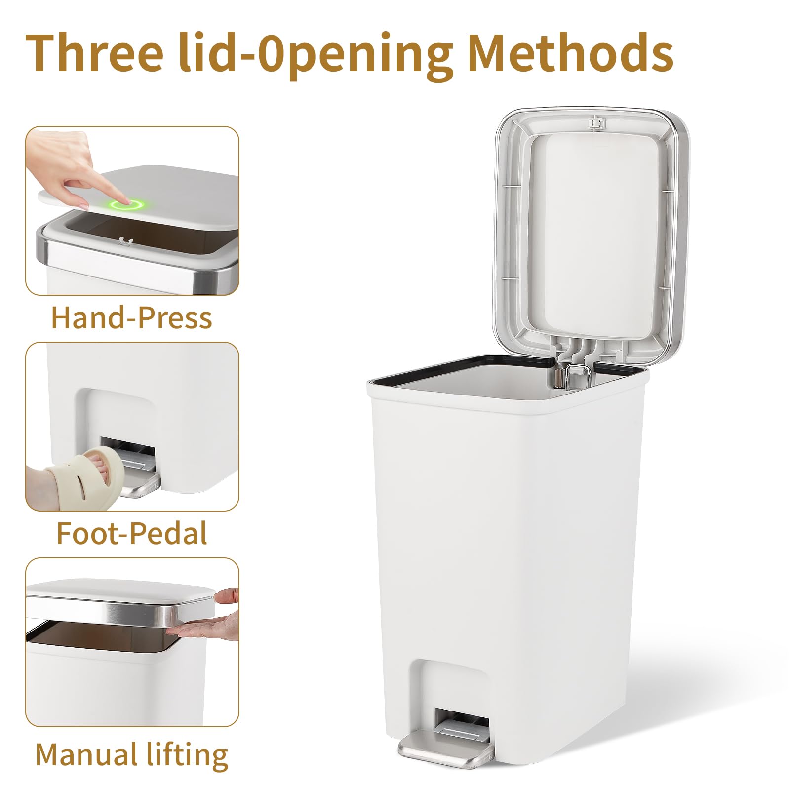 UUJOLY stainless-steel pedal closeup illustrating durable hands-free activation